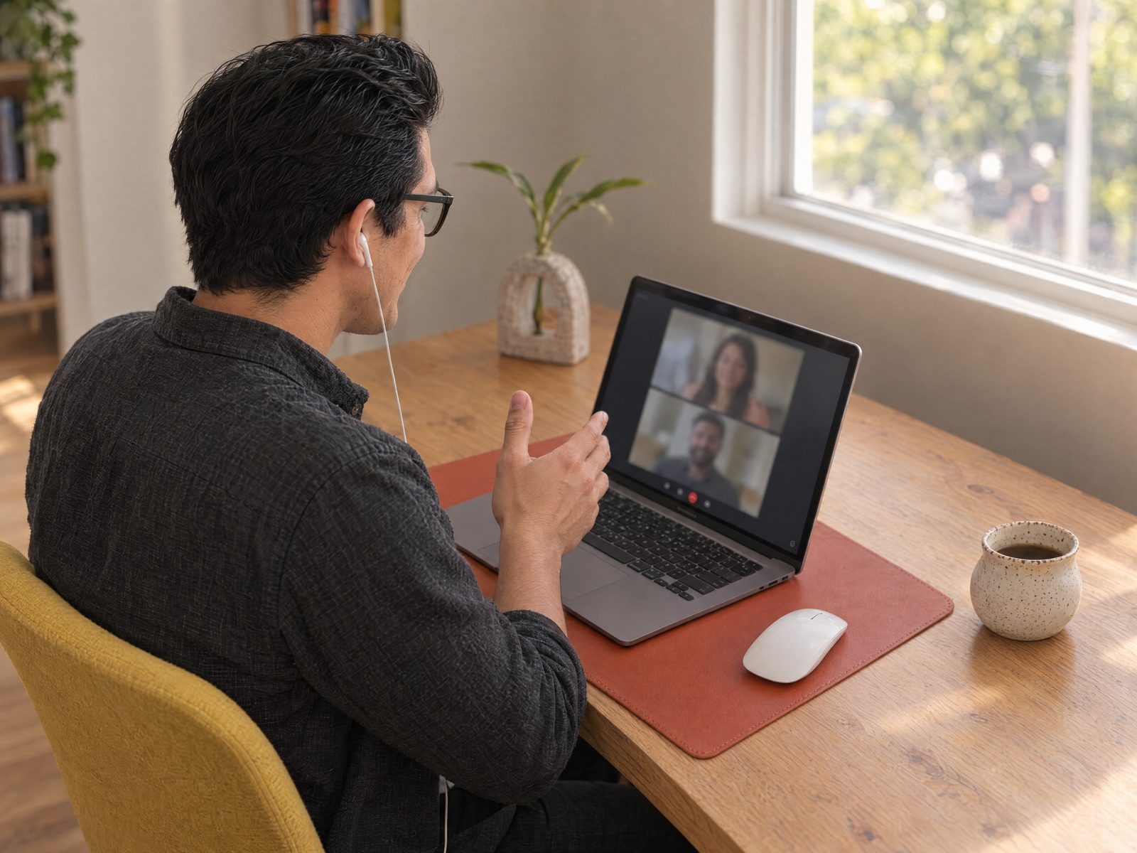 Ricardo en una videollamada con un cliente