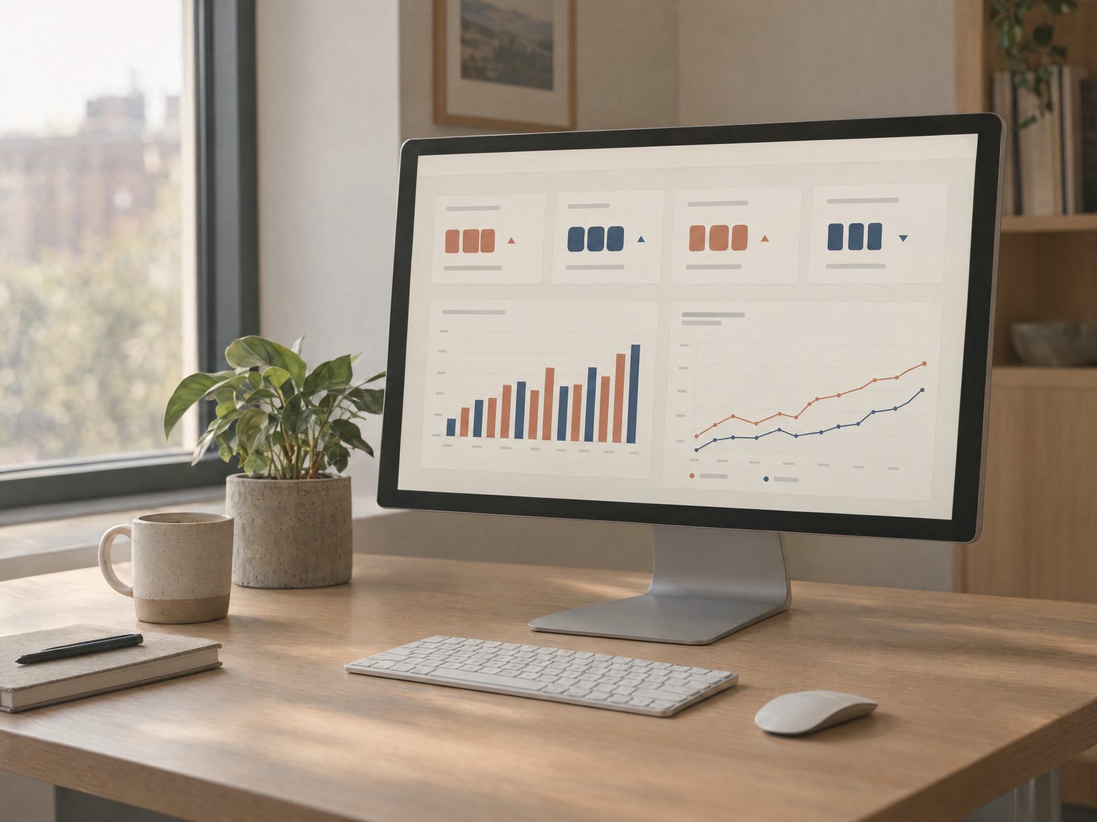 Tablero de ventas en pantalla